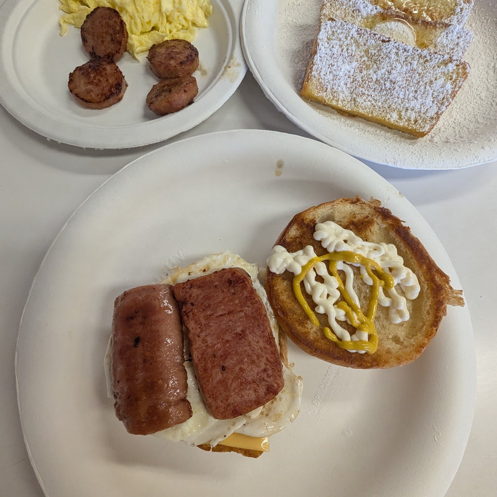 A loaded local breakfast plate.